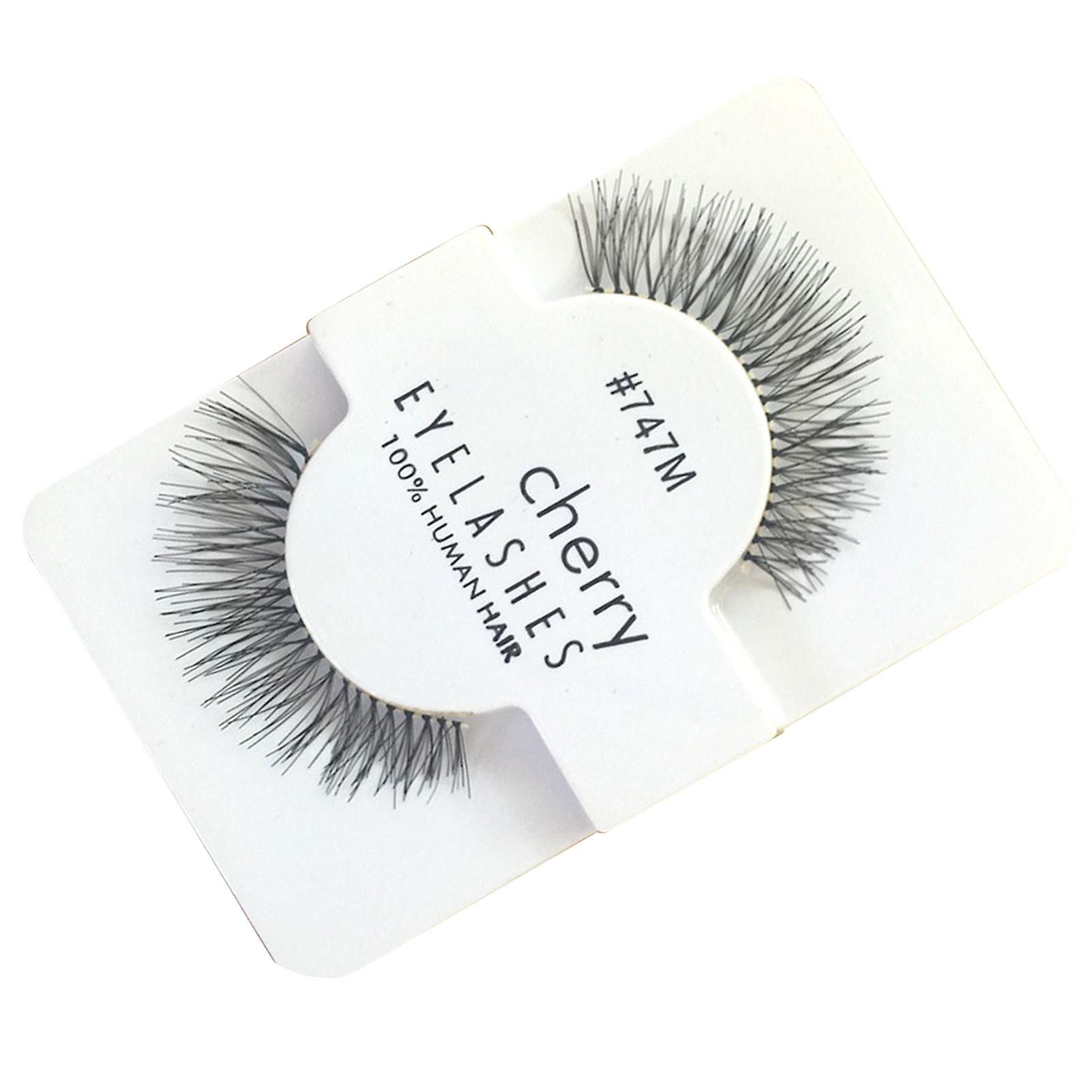 1 Pair Fluffy Extensions Eyelashes Soft Thick Clear Stem Cross False Lashes Extensions for Makeup Use