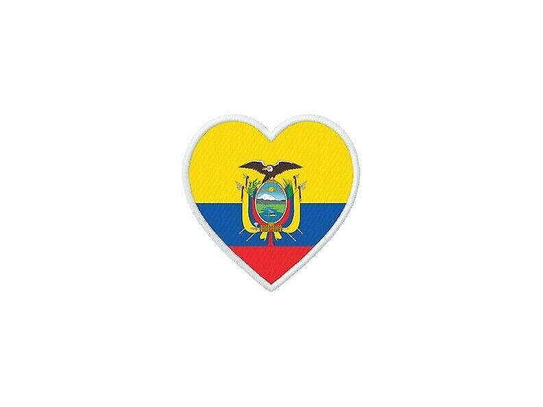 Patch badge ecusson prints thermocollant flag ec heart ecuador