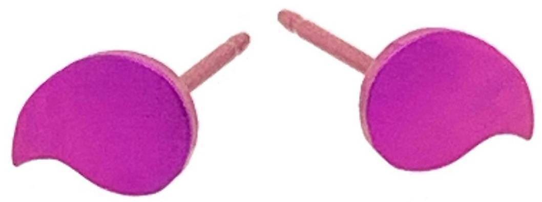 Ti2 Titanium Drop Shape 6mm Stud Earrings - Candy Pink
