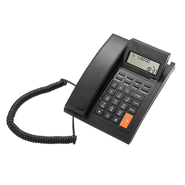 16-Digit Backlight Lcd Corded Phone Desk Landline Telephone Support Hands-free Redial Flash Speed Dial Ring Volume Control