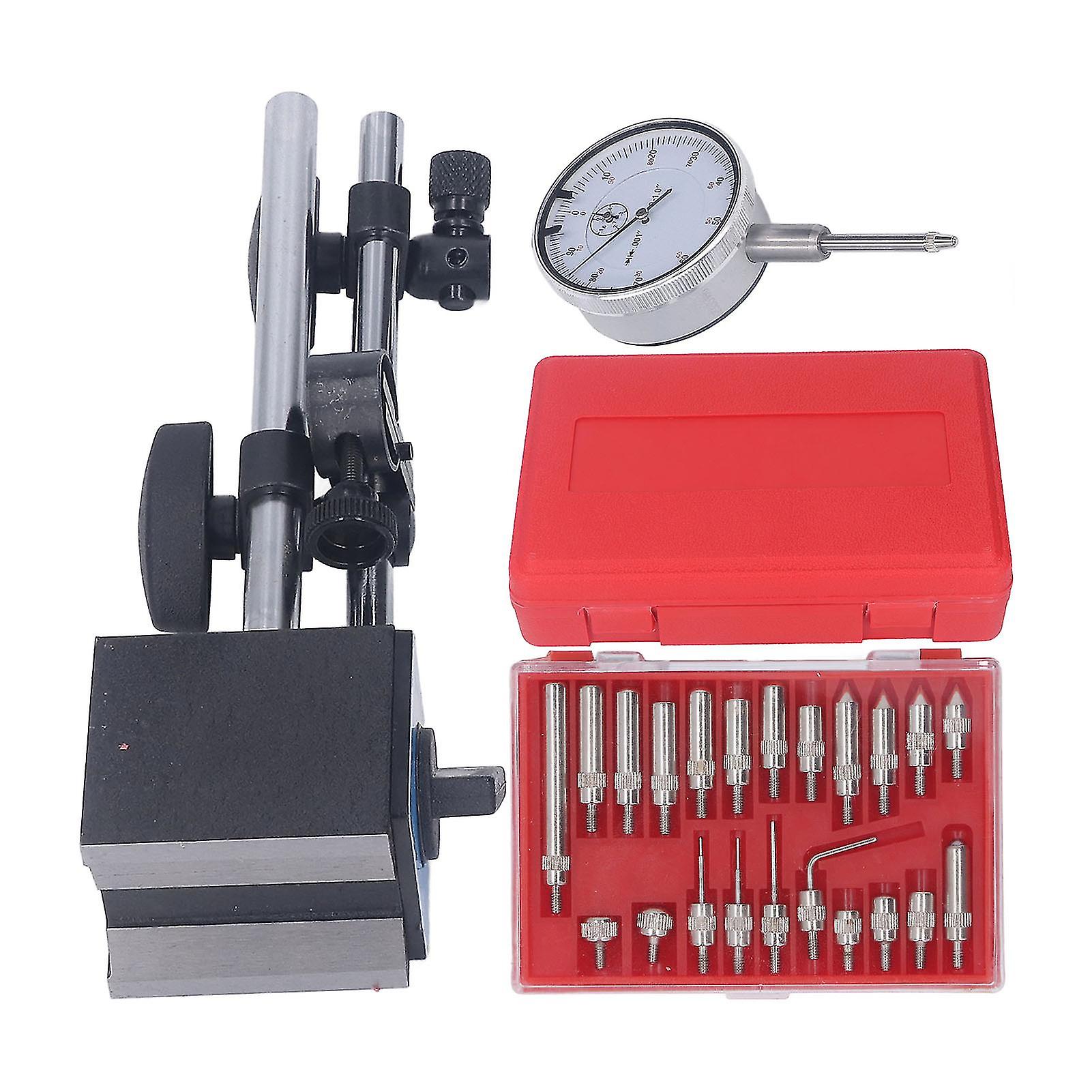 Dial Indicator With Magnetic Base Holder Fine 0?1inch Professional Adjustable Point Precision Inspection Set