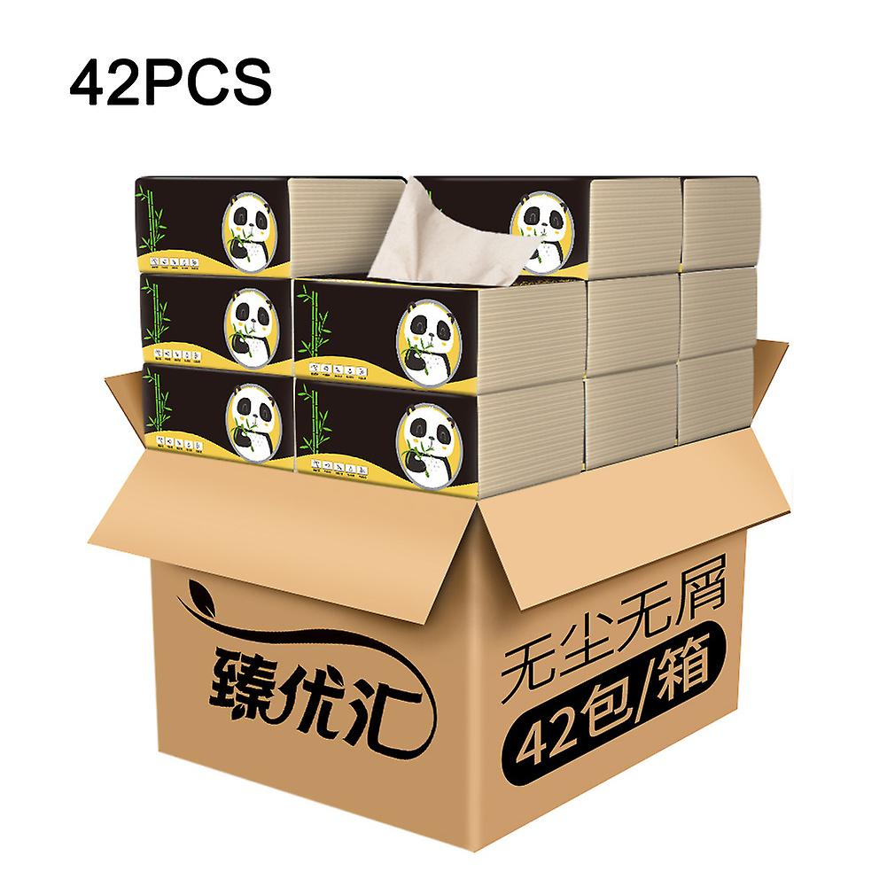 42 Packs Native Bamboo Pulp Toilet Tissues Strong Water Absorption Soft Skin Friendly Draw Paper Towel