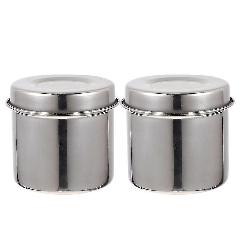 2pcs Stainless Steel Ointment Jar