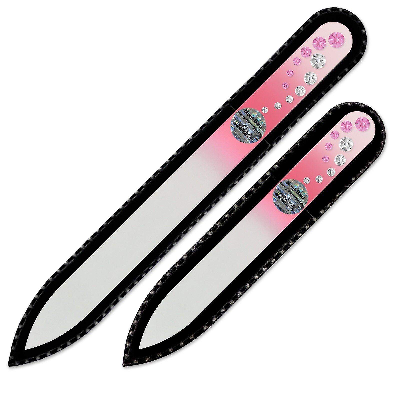 2-piece Nail File Set with Crystals for Women COC-MS - Rose - Crystal