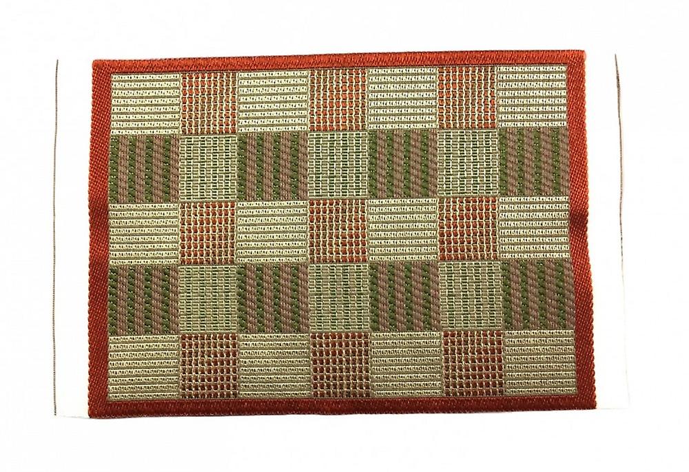 Dolls House Red And Beige Check Rug Mat Miniature Home Decor Accessory 1:12