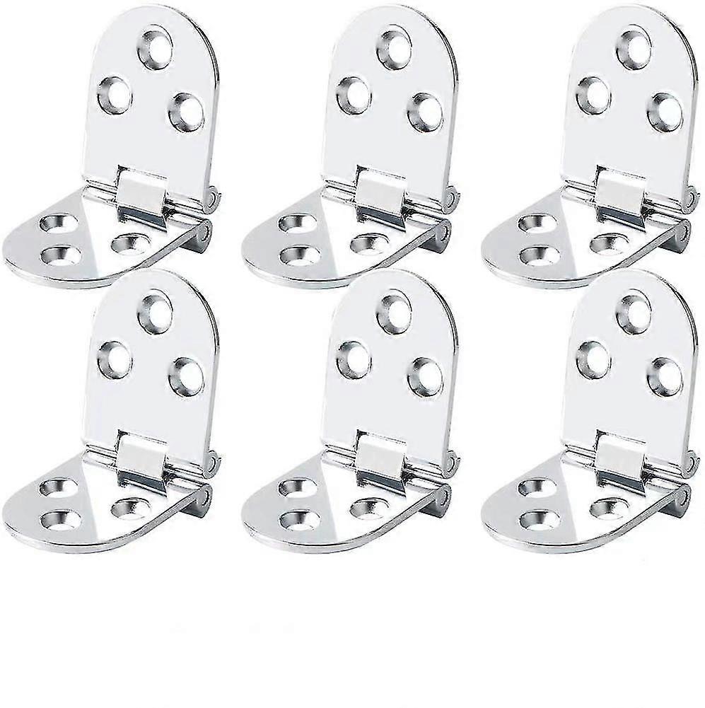 6pcs Flat Folding Cabinet Door Tanble Hinges,sewing Machine Table;zinc Alloy Folding,with Screws,silver-80*30mm