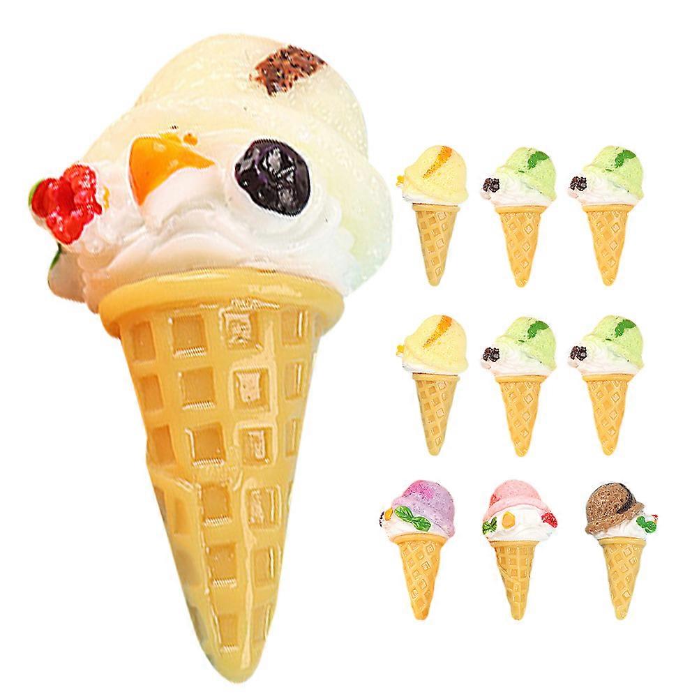 12pcs Mini Artificial Ice Cream Model Realistic Small Ice Cream Charms for Diy Photo Props