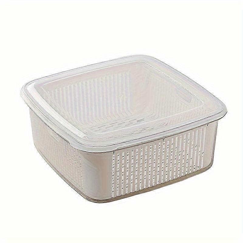 2-In-1 Kitchen Colander With Lid - Double-Layer Drain Basket For Fruits & Vegetables, Multi-Functional Washing Basin, Durable Plastic