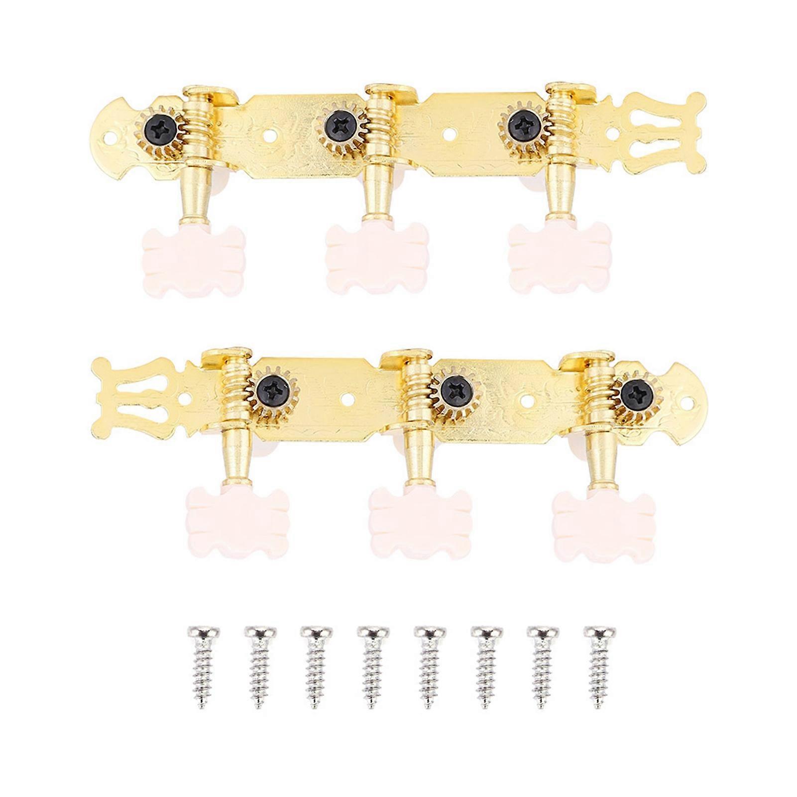 3+3 AcrylicClassical Guitar String Tuning Peg Tuners Machine Heads Gold
