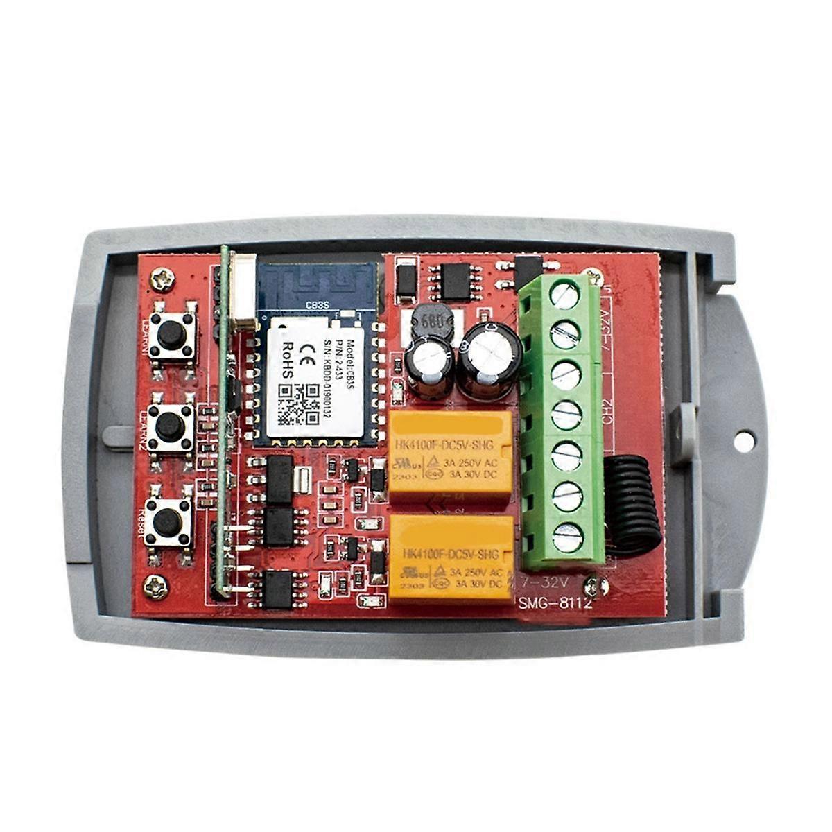 Wifi Smart Gate Remote Control Switch Universal 433MHz Garage Door Receiver 2CH Relay Module Work 7-32V