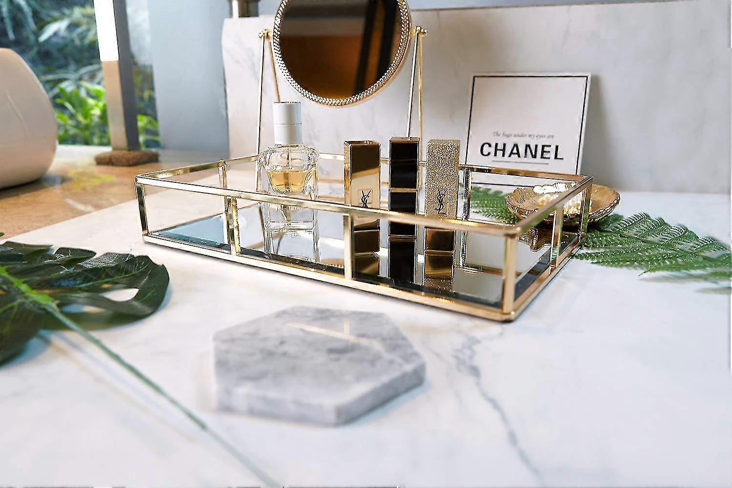 Vassoio Portagioie Specchiato PuTwo 30x18.5cm - Champagne Gold | Organizer Trucco E Gioielli - Foto 3