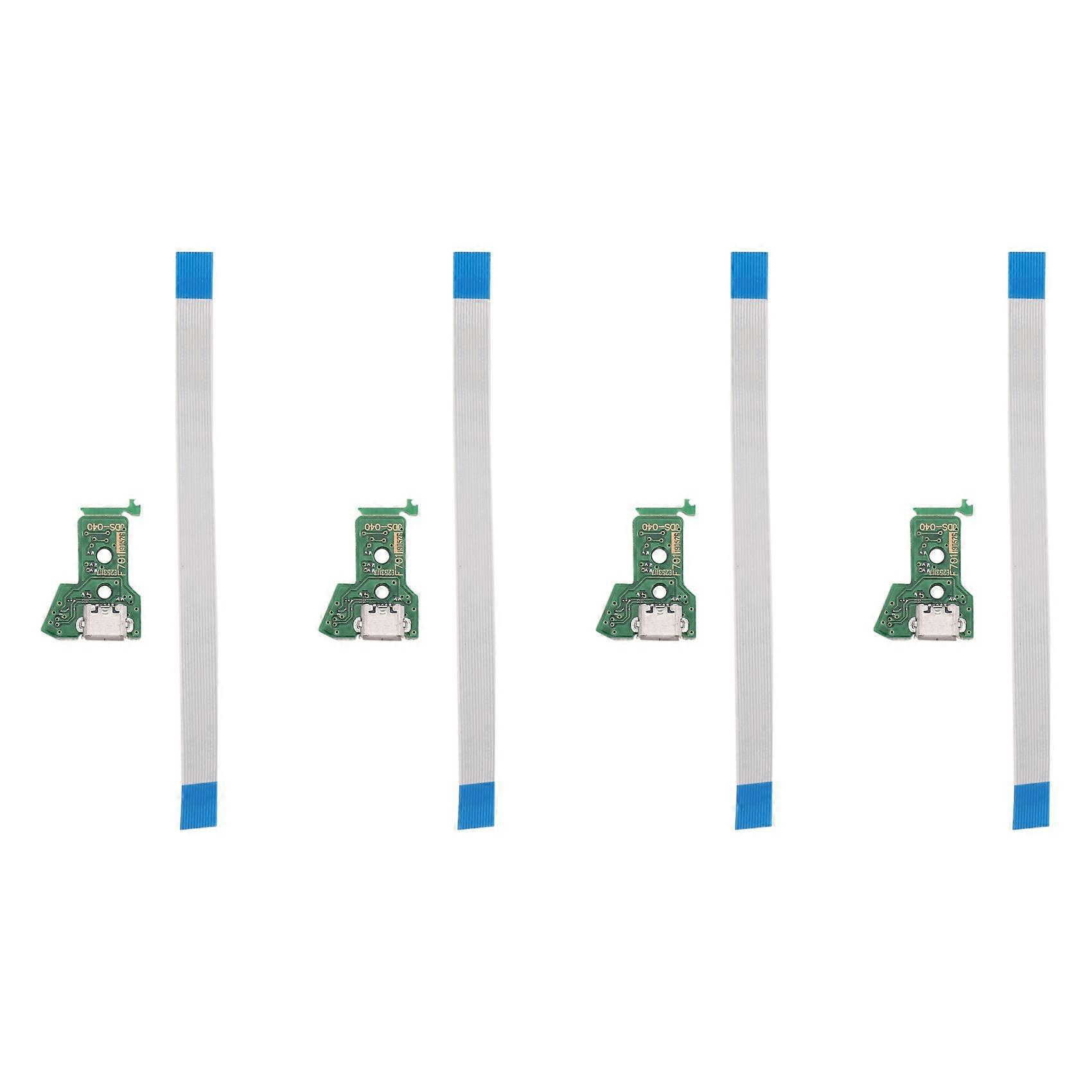 4X for PS4 Controller -USB Charging Socket Circuit Board -040 12-Pin Cable Port