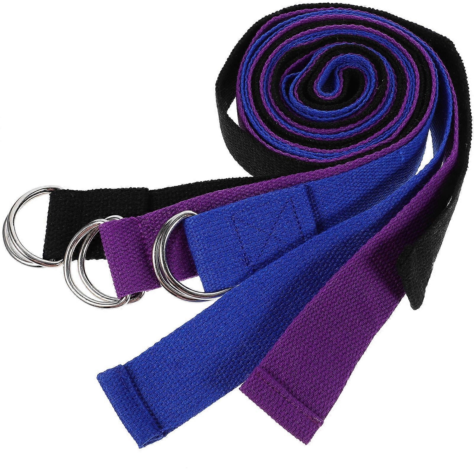 3pcs Professional Yoga Strap Daily Use Exercise Band Reusable Stretching Strap Yoga Accessory