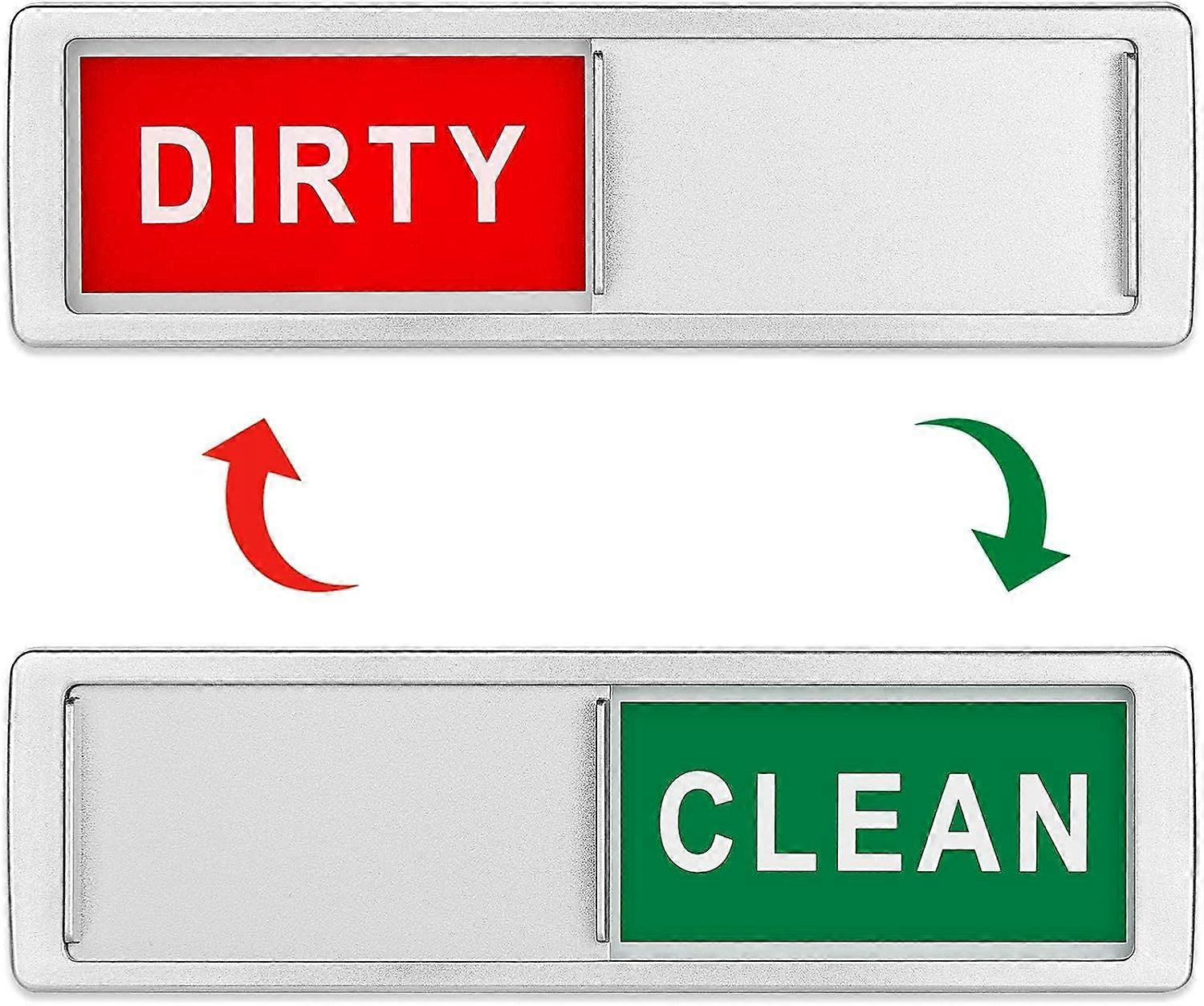 Dishwasher Magnet Clean Dirty Sign (Silver)