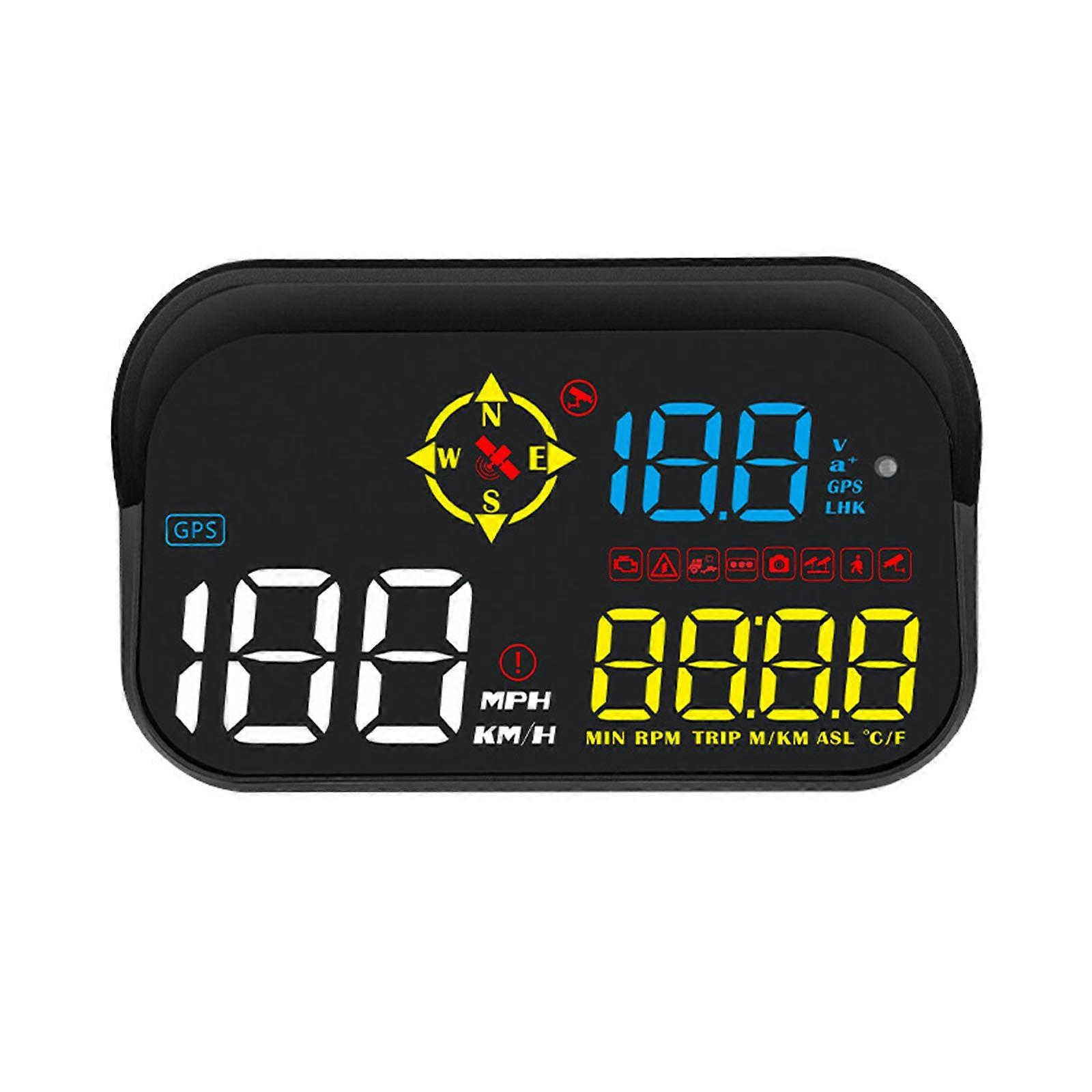 GPS Car Digital Head Up Display Speedometer HUD Speed Temp Alarm Projector