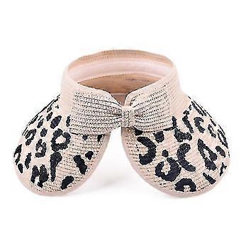 Kvinnor Sun Hat Bred Brim Vikbar Leopard Print Beach Hat
