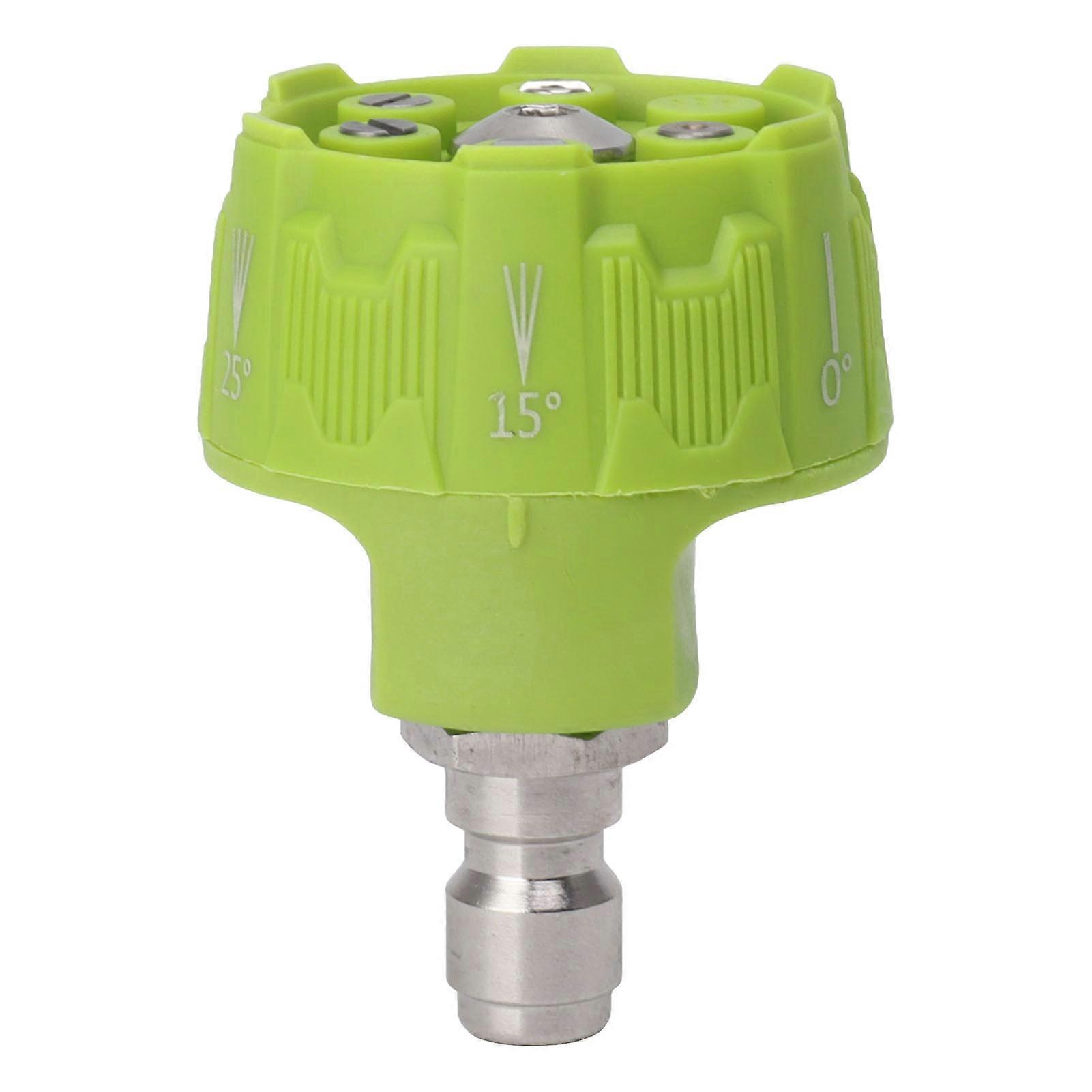 Pressure Washer Spray Nozzle 6 in 1 Multifunctional Adjustable Nozzle 1/4 Plug Interface Connect Tip Green