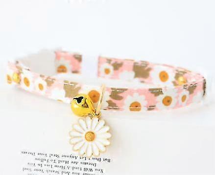 Cat Collars, Cotton Breakaway Cat Collars With Bell Cute Daisy Pendants Adjustable