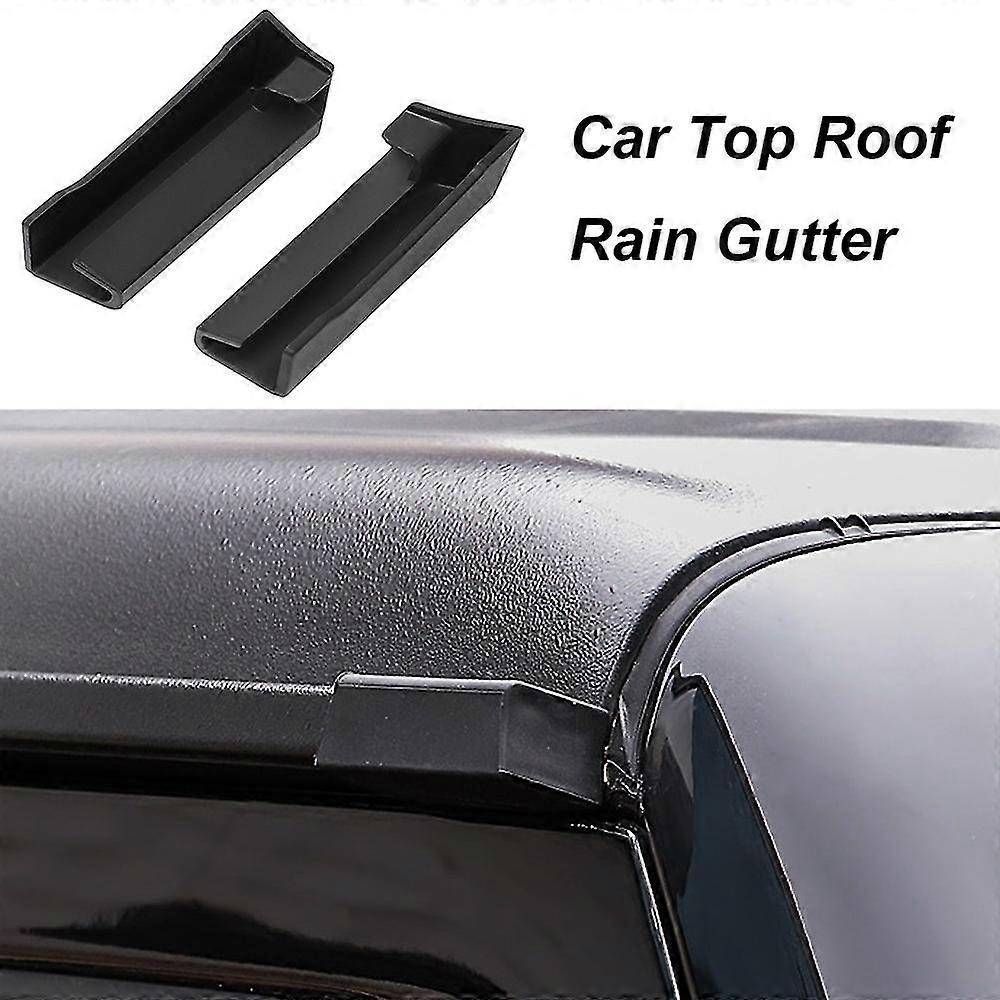 For Jeep Wrangler Jl 2018 - 2022 Jt 2020 2/4pcs Car Top Roof Rain Gutter Upgraded Black Rain Gutter Extension Exterior Accessory
