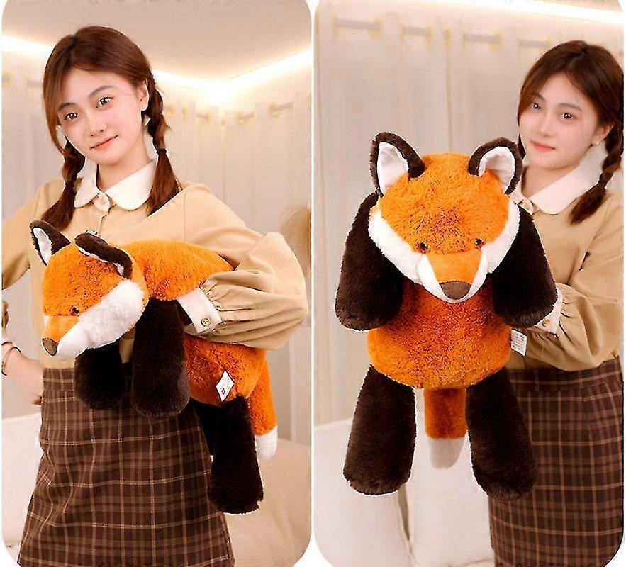 Ångest Fox Plysch Toy Row Kudde Söt Fox Gosedjur Docka För Pojkar Flickor Gåva