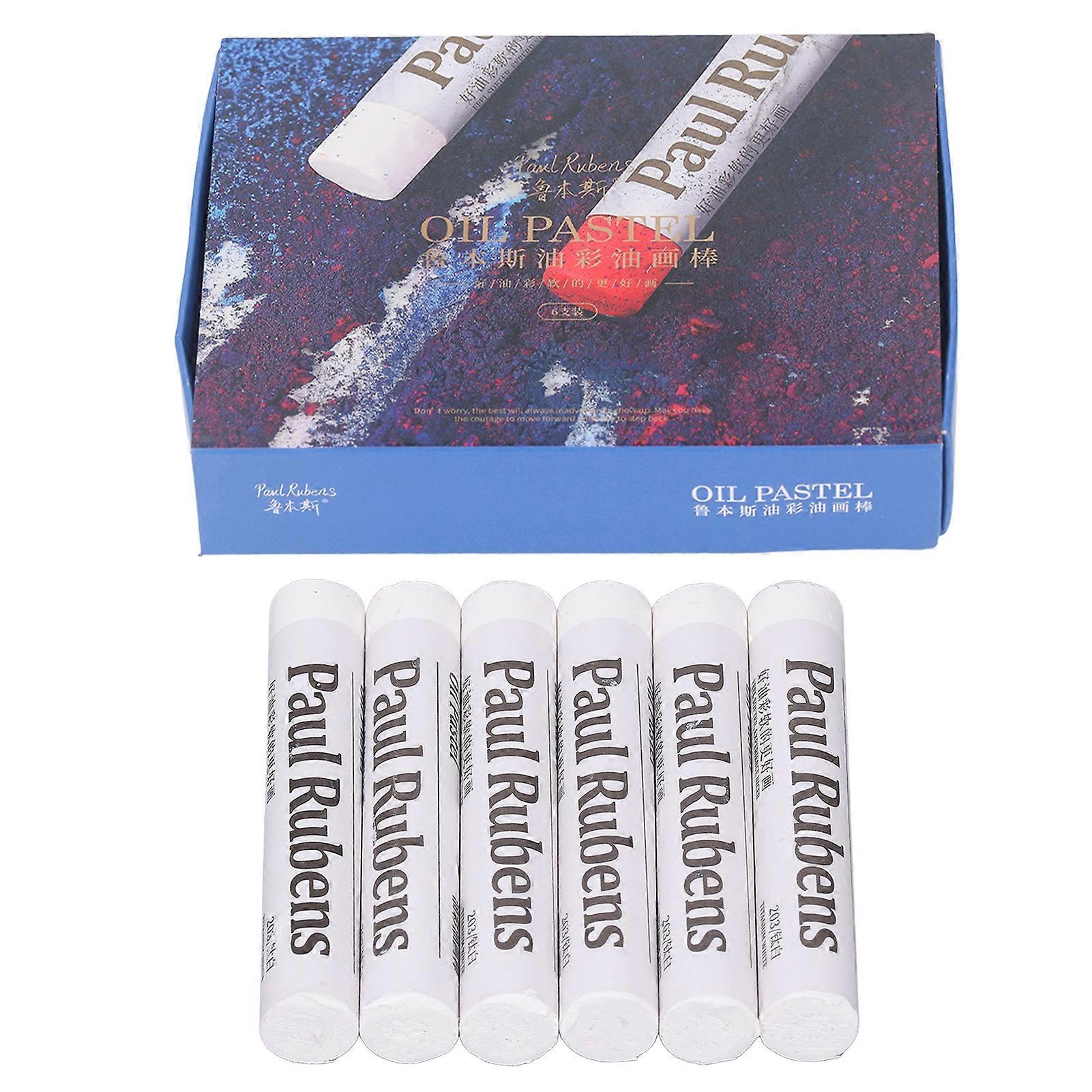 6 Pcs White Oil Pastels Unique Texture Safe Harmless Smoothing Oil Pastels Painting Set for Art Students Children