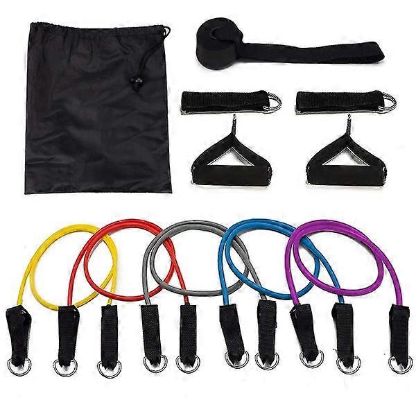 Products Resistance Band Set With 5 X Bands, 2 X Cushioned Soft-grip