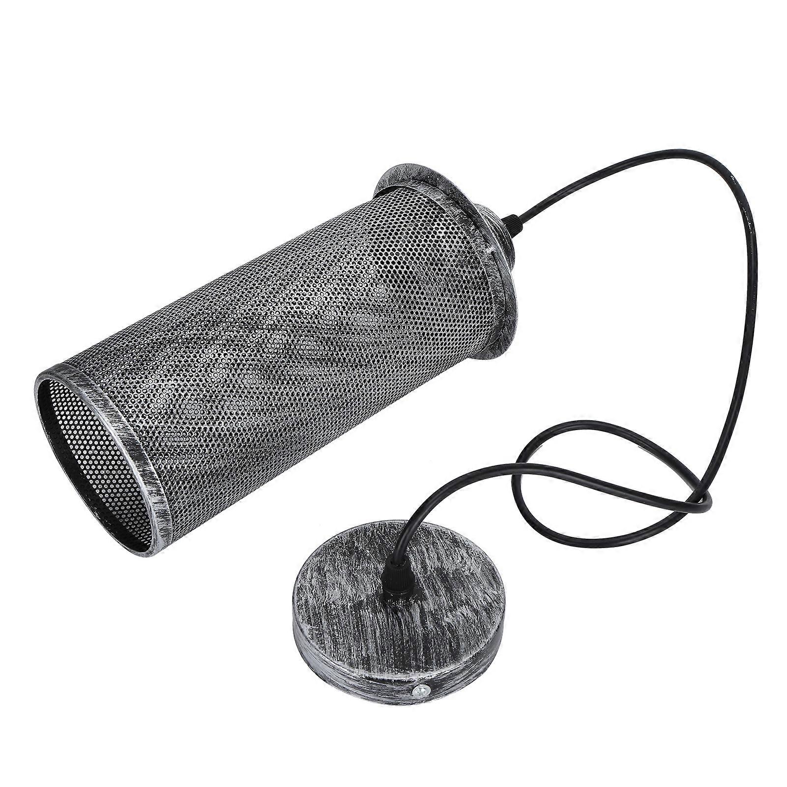 Rankomu Retro Industrial Lampshade,Industrial Style Mesh Lampshade E27 Iron Art Pendant Light Shade for Bar Cafe AC85 to 265V(Sweep Silver Color)