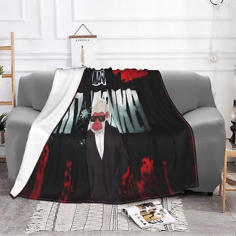 Two Layers Blanket Hit Monkey Custom Name Printed Bedspread Sofa Covers Travel Camping Blanket Christmas Gift