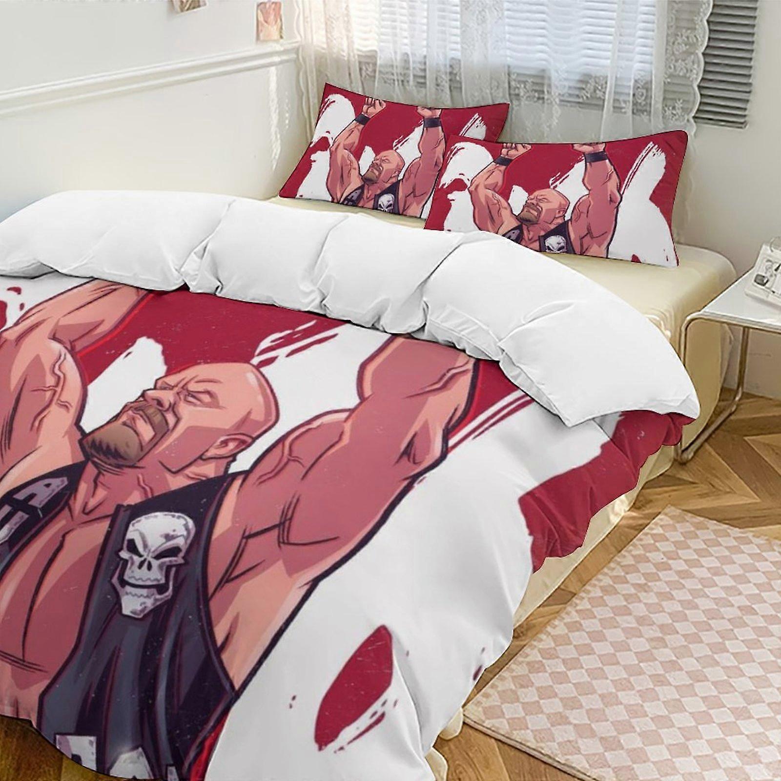 c800 WWE 2 Capa de Edredom de Cama Microfibra Conjuntos de Cama Conjuntos de Conforto Leve de 3 Peças, 1 Capa de Edredom e 2 Fronhas para Crianças ee800