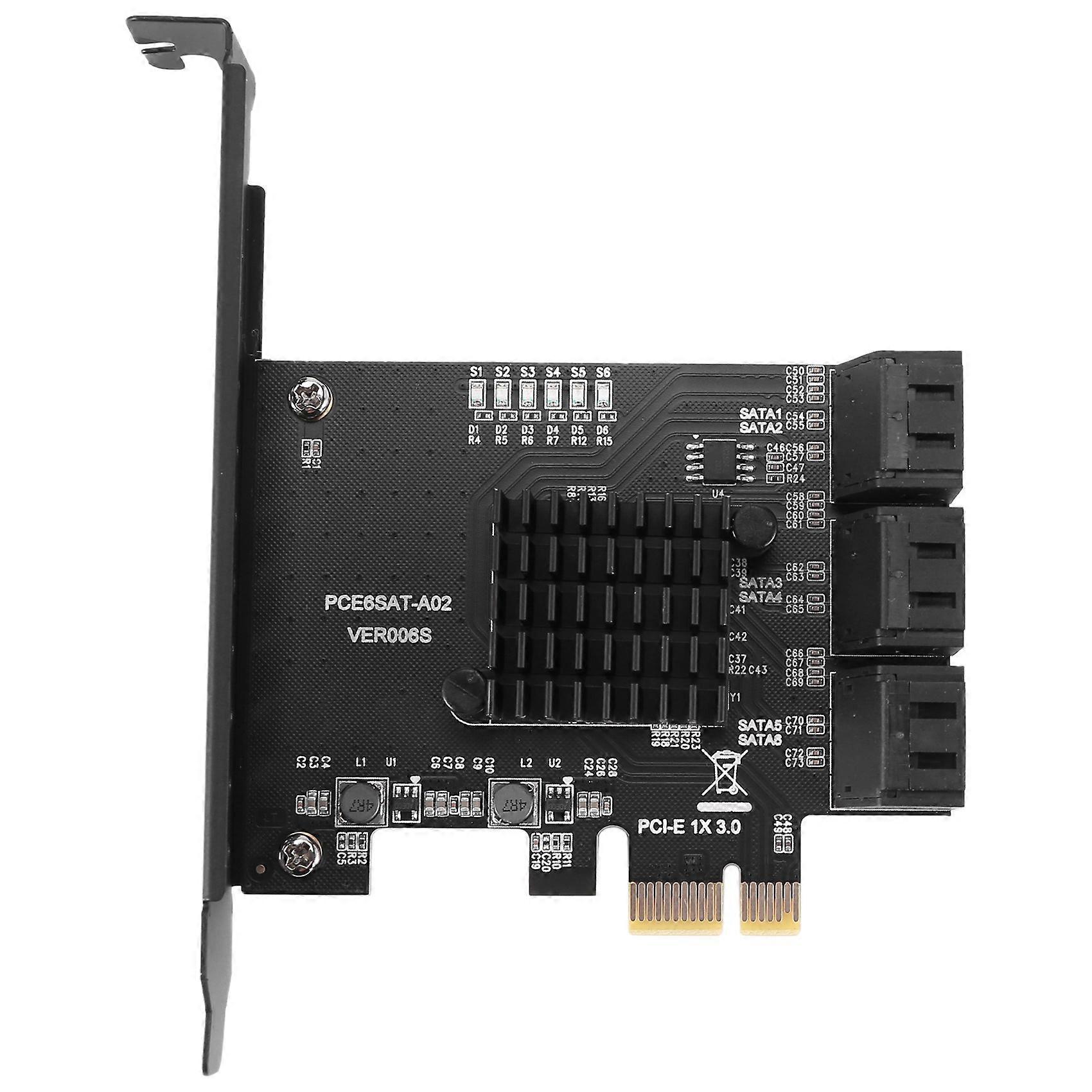 PCIe SATA Card, 6 Port, SATA Controller Expansion Card, Boot As System Disk, Support 6 SATA 3.0 Dev
