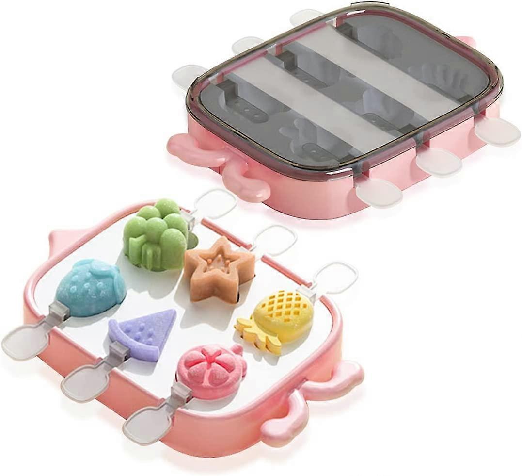 6 Cell Ice Molds Ice Cream Stem Silicone Water Ice Silicone Mold with Ice Bar for Creative DIY
