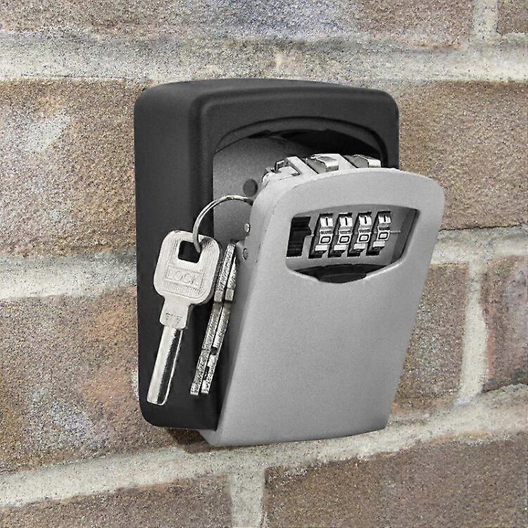Key Lock Box Wall Mounted, 4 Digit Combination Lock Box For House Key Safe Security Key Storage Box