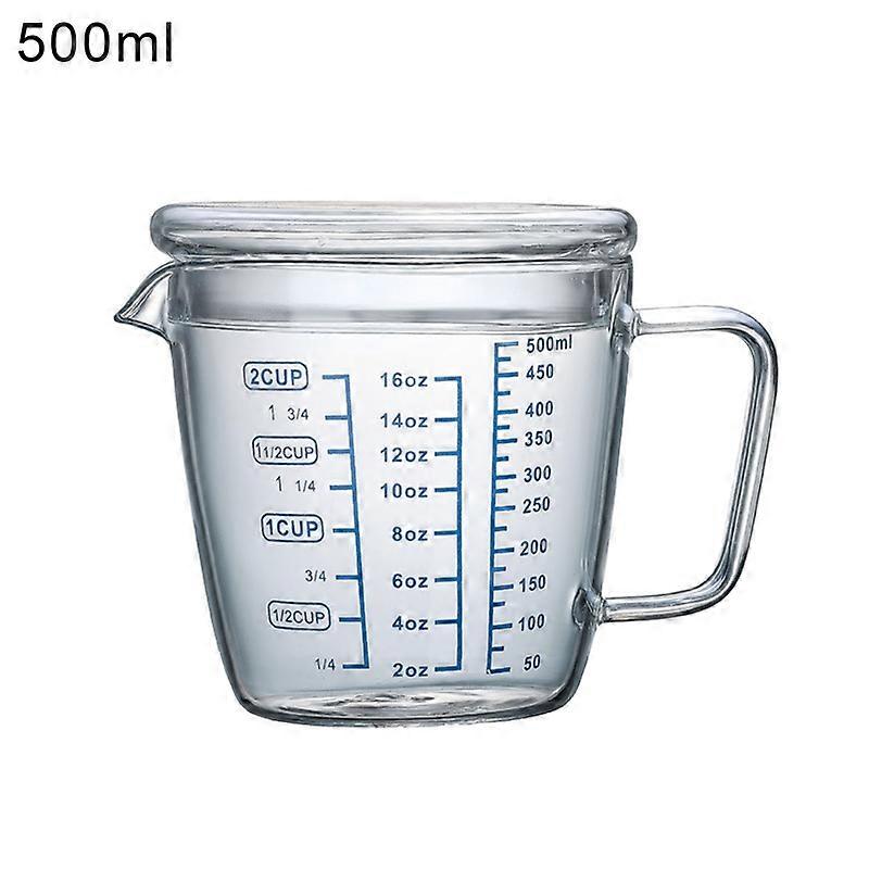 Measuring Cup Graduated with Lid Glass Multipurpose Milk Cup for Home KAESI KAESI