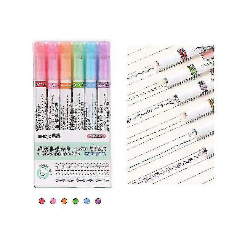 Dual Tip Pens With 6 Different Curve Shapes-6pcs--