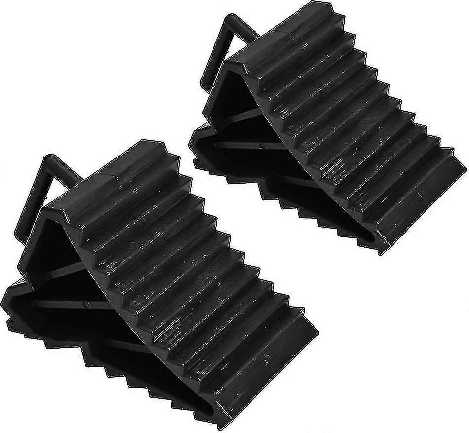 2pcs Car Anti-slip Block Tyre Slip Stopper Solid Rubber Safety Wheel Alignment Block