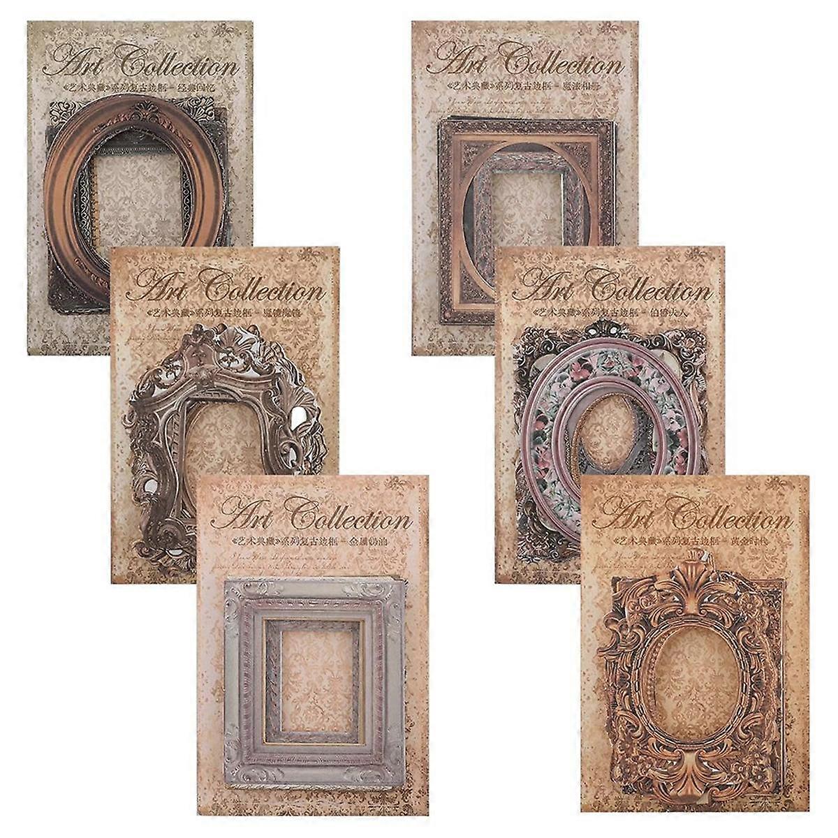 180 Pcs Scrapbook Window Frame Vintage Frame Scrapbook Decorative Paper Retro Photo Border Paper