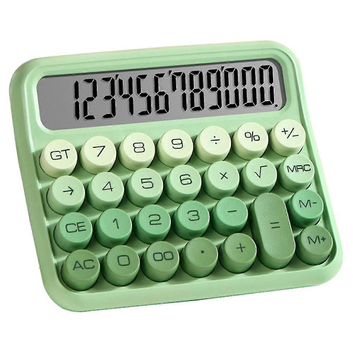 Desktop 12 Digit Cute Calculator, Mechanical Switch Design, Large Lcd Display Big Button Calculator,gradient Green