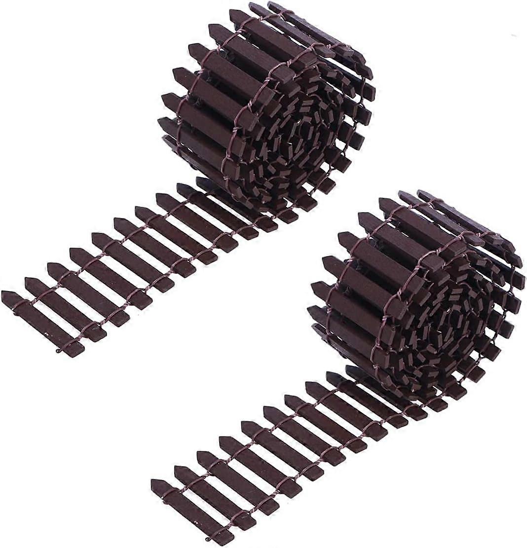 2PCS Mini Small Fence Fence Gardening Trinket Pot Simulation Wood
