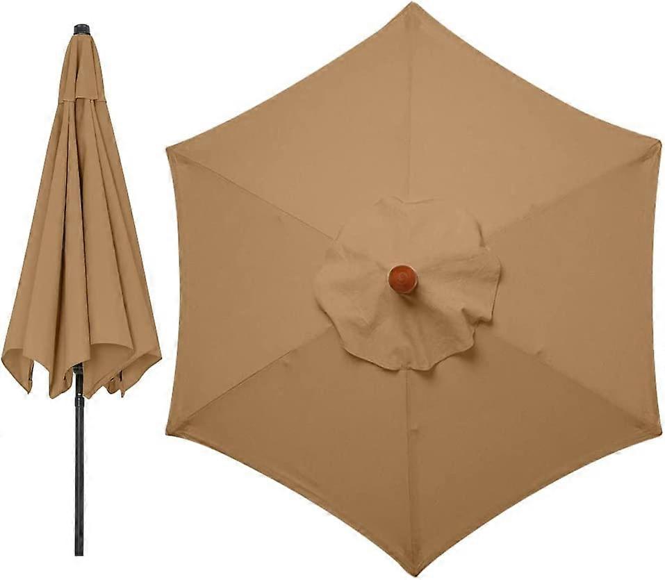 Wymienne pokrowce na parasole 3 metry 6 ramion Wymienny baldachim Osłona baldachimu ogrodowego Wymienny pokrowiec na parasol, baldachim TYLKO (khaki)
