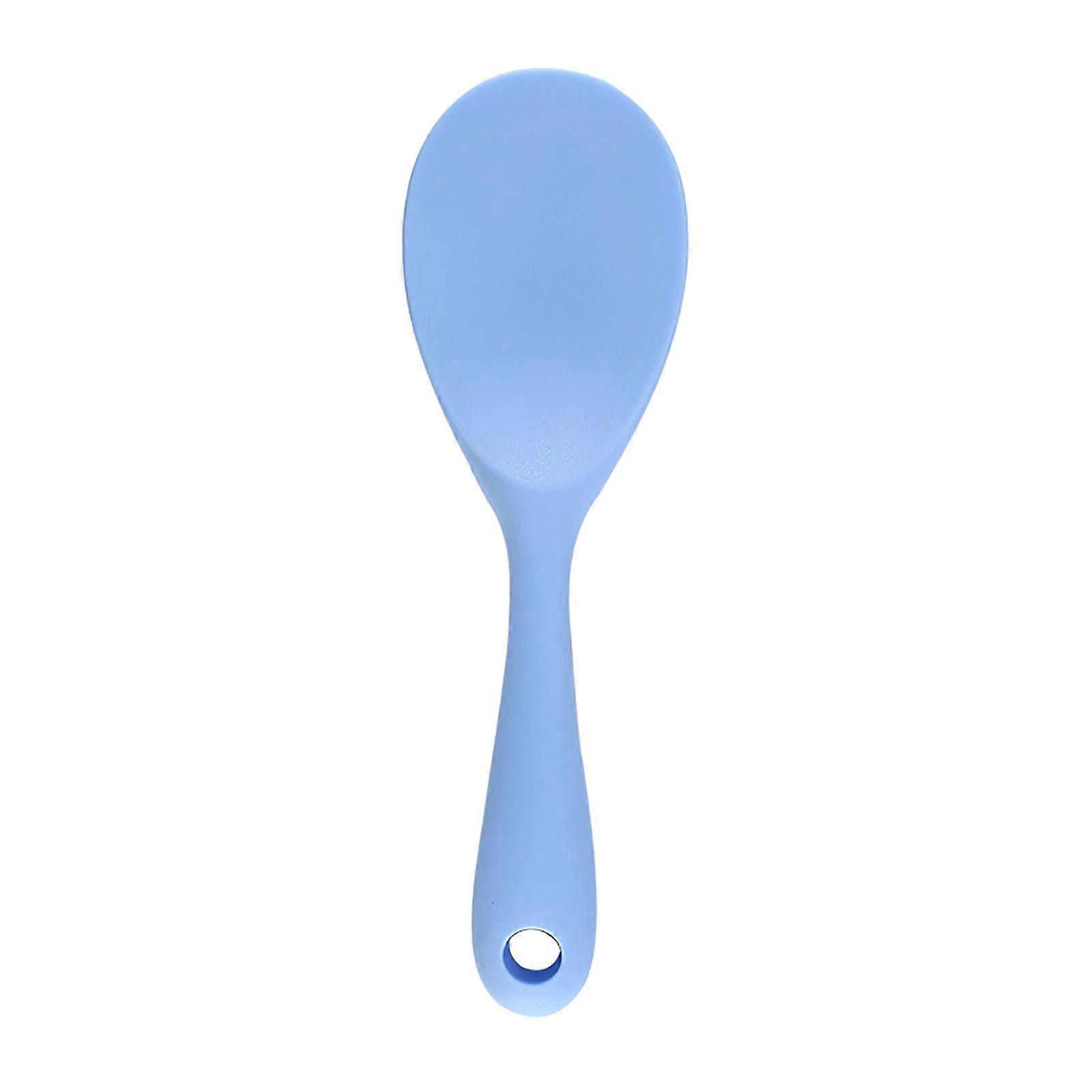 Rice Spoon Comfortable Grip Ergonomic Heat Resistance Food-grade Scoop Rice Silica Gel Non-stick Long Handle Scoop for Home KAESI