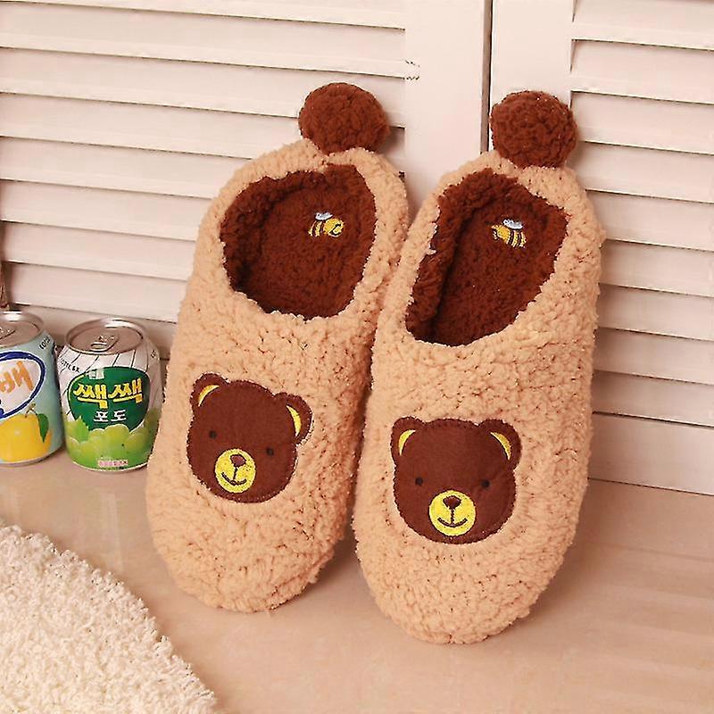 Womens Cute Slippers ,winter Warm Slippers With Bear Pattern