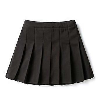 Girls High Waisted Pleated Zip Tennis Style Skater Mini Skirt