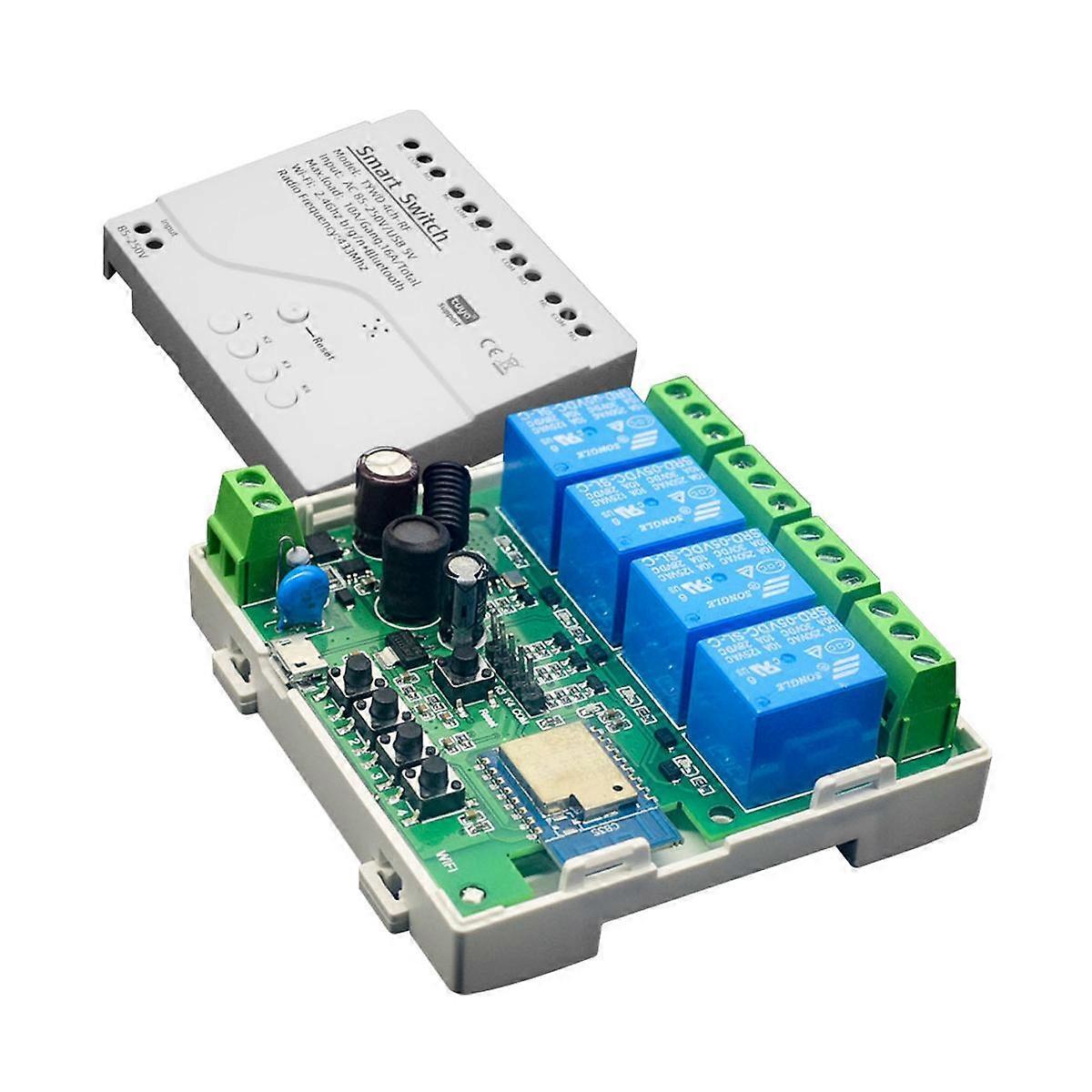 Tuya Smart Switch WiFi Switch DIY Timer AC 85V-250V 4CH RF Smartlife Home Automation Module for Ale