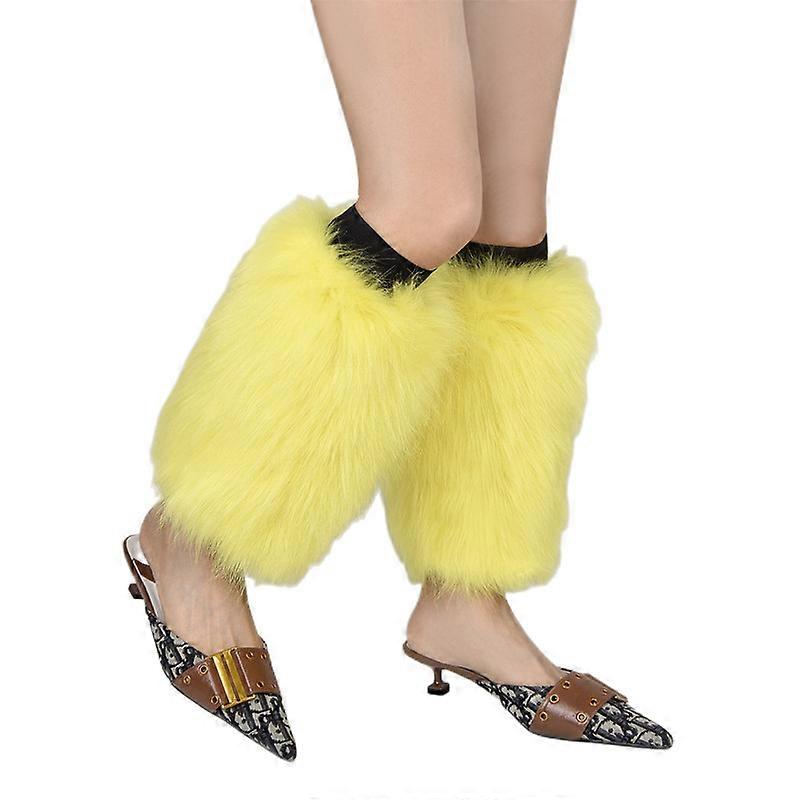 Faux Fur Leg Warmer,Warm Fuzzy Leg Warmer Boot Cuff Cover for Party Costumes