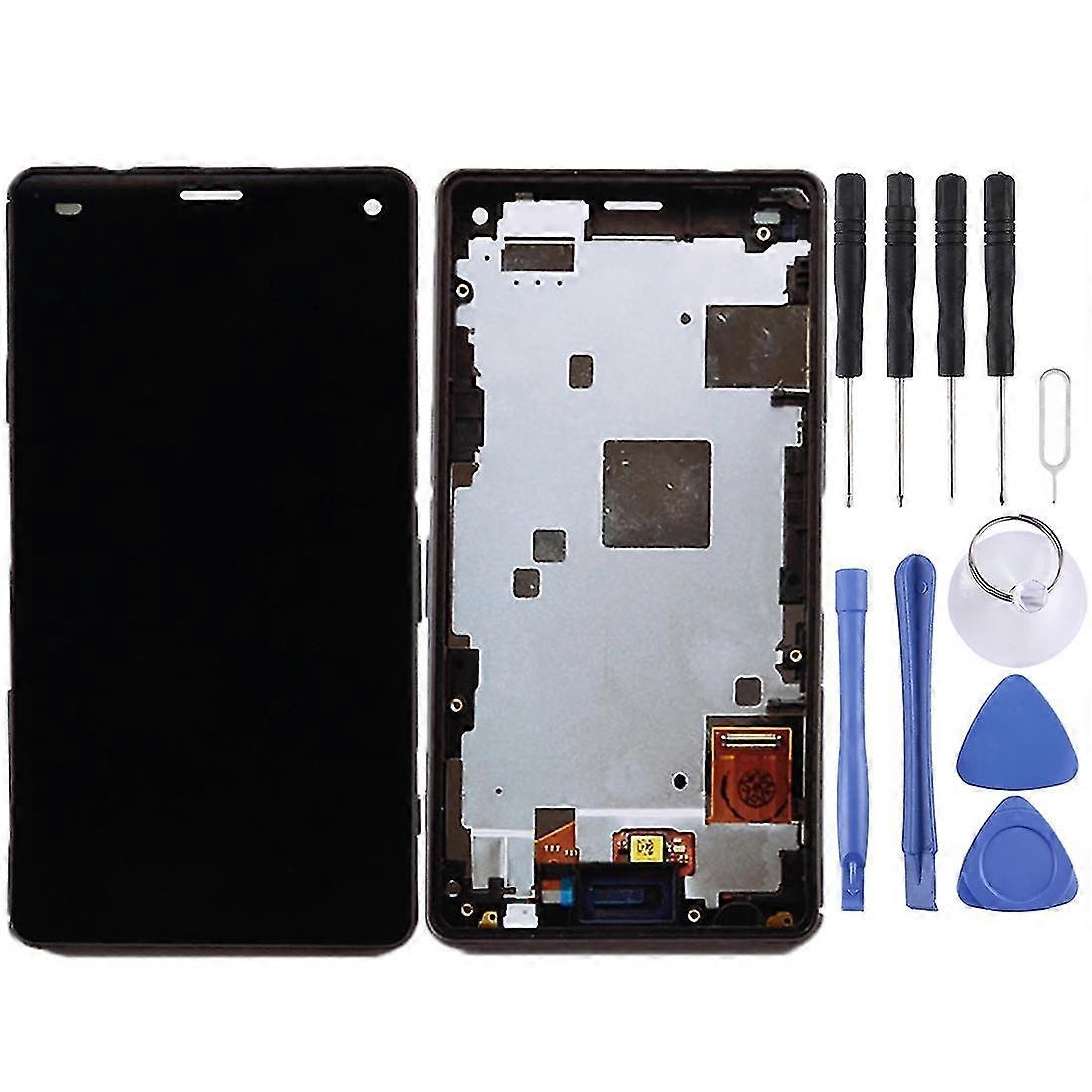 OEM LCD Screen for Sony Xperia Z3 Mini Compact Digitizer Full Assembly with Frame(Black)-ZC