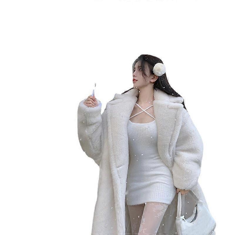 Fur coat loose small fragrant style woolen autumn and winter new year red doublesided velvet long sleeve