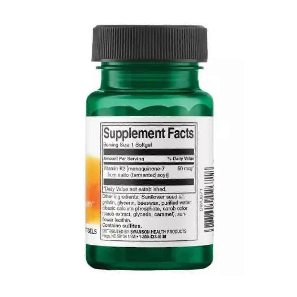 thumbnail interactive-video image 1 of Swanson Vitamin K2 (Menaquinone-7) Natural Supplement – 100 Mcg, 30 Softgels 1 of 4