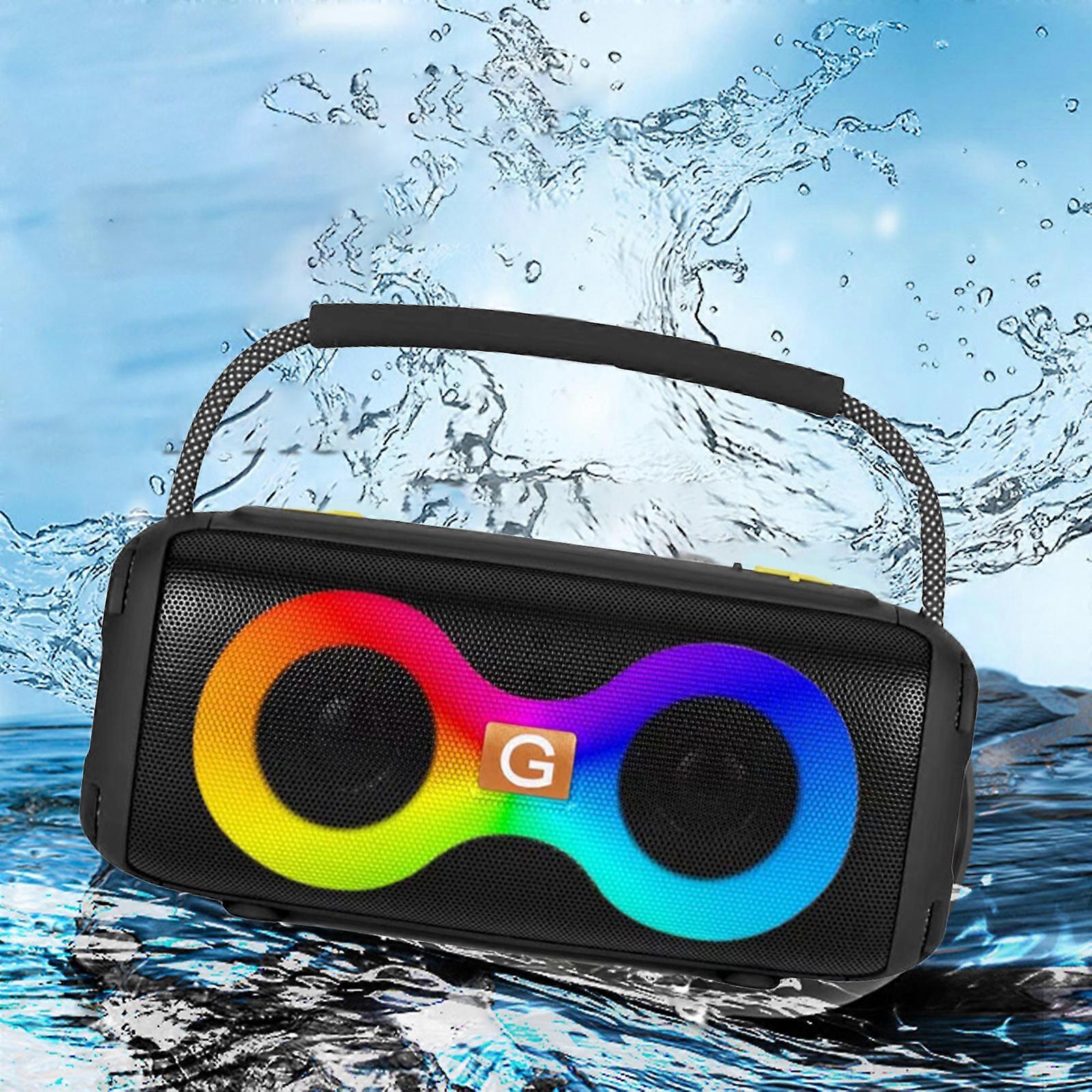 Bluetooth Speakers With Light 10W Portable Bluetooth Wireless Stereo Sound IPX7 Water Proofing Shower Speakers RGB Multi-Colors Lights