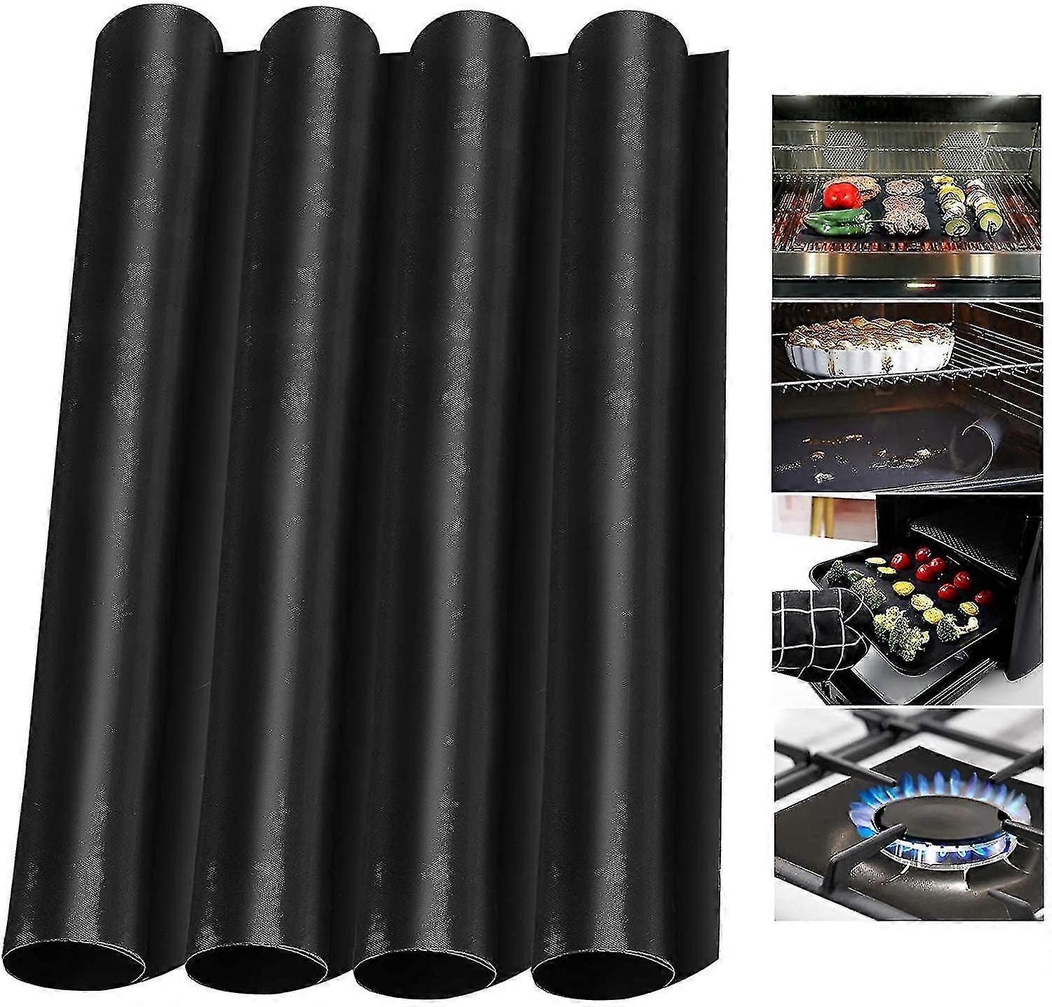 4 Pack Oven Liners Mats Compatible With Bottom Of Electric Gas Oven, Reusable Nonstick Oven Protector