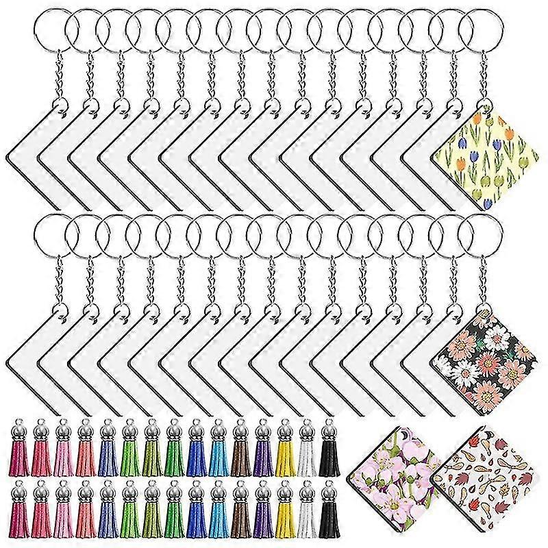 120 Pcs/Set Blank Mdf Thermal Transfer Board Sublimation Printing Keychain